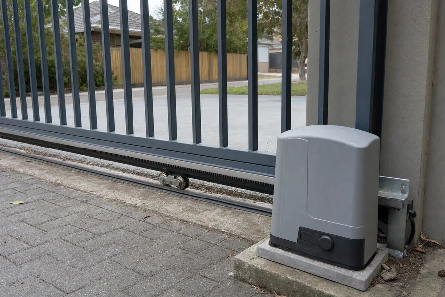 Driveway gate post, hinge and safety hardware in Kansas City, MO