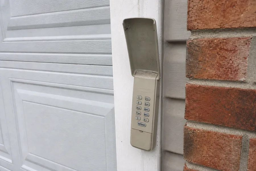 Wireless garage door keypad on a home in Kansas City, MO